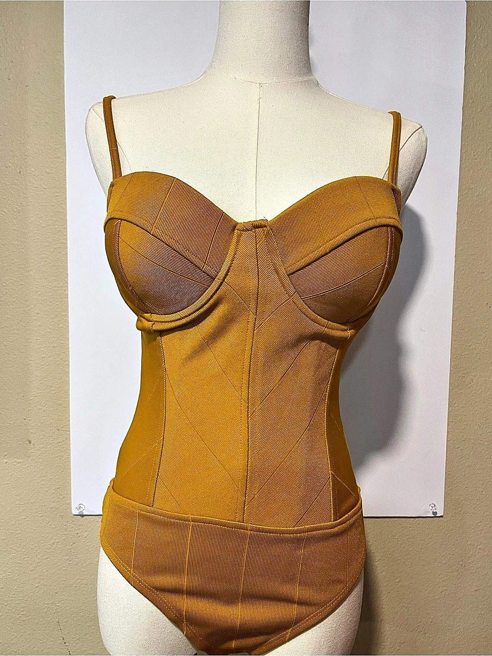 Mustard Yellow One-Piece body suit size S